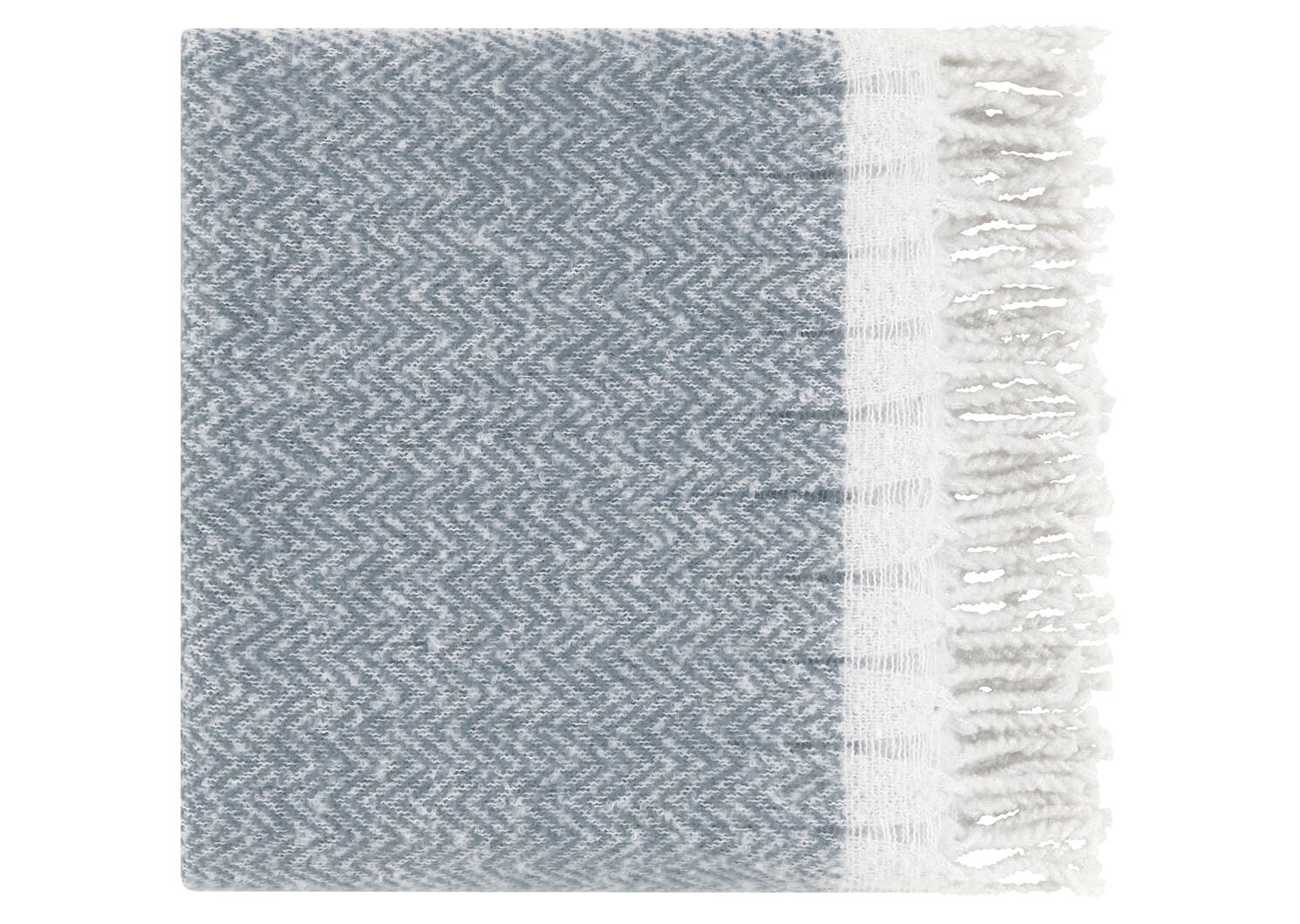 Dante Herringbone Throw Blue/Ivory