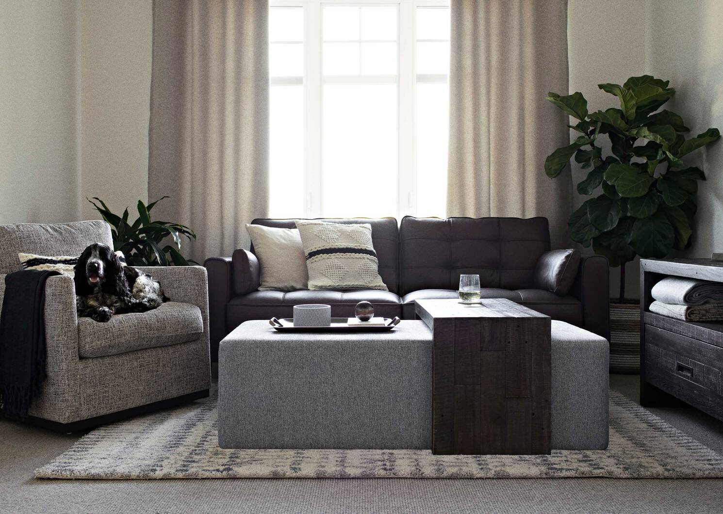 Stansfield C-Table Ottoman -Rogen Fog