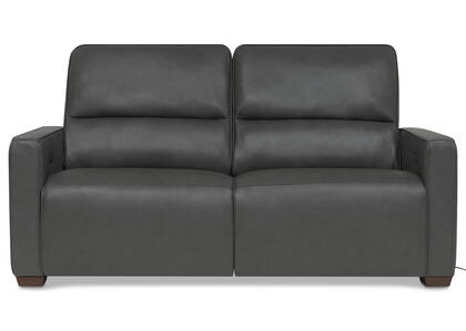 Reese Leather Reclining Sofa -Arlo Smoke