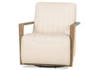 Fauteuil piv. en cuir Simone -Ari craie