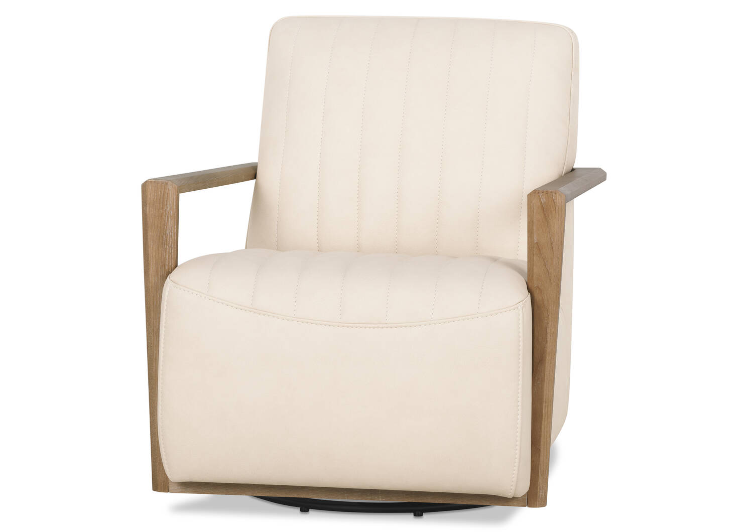Fauteuil piv. en cuir Simone -Ari craie