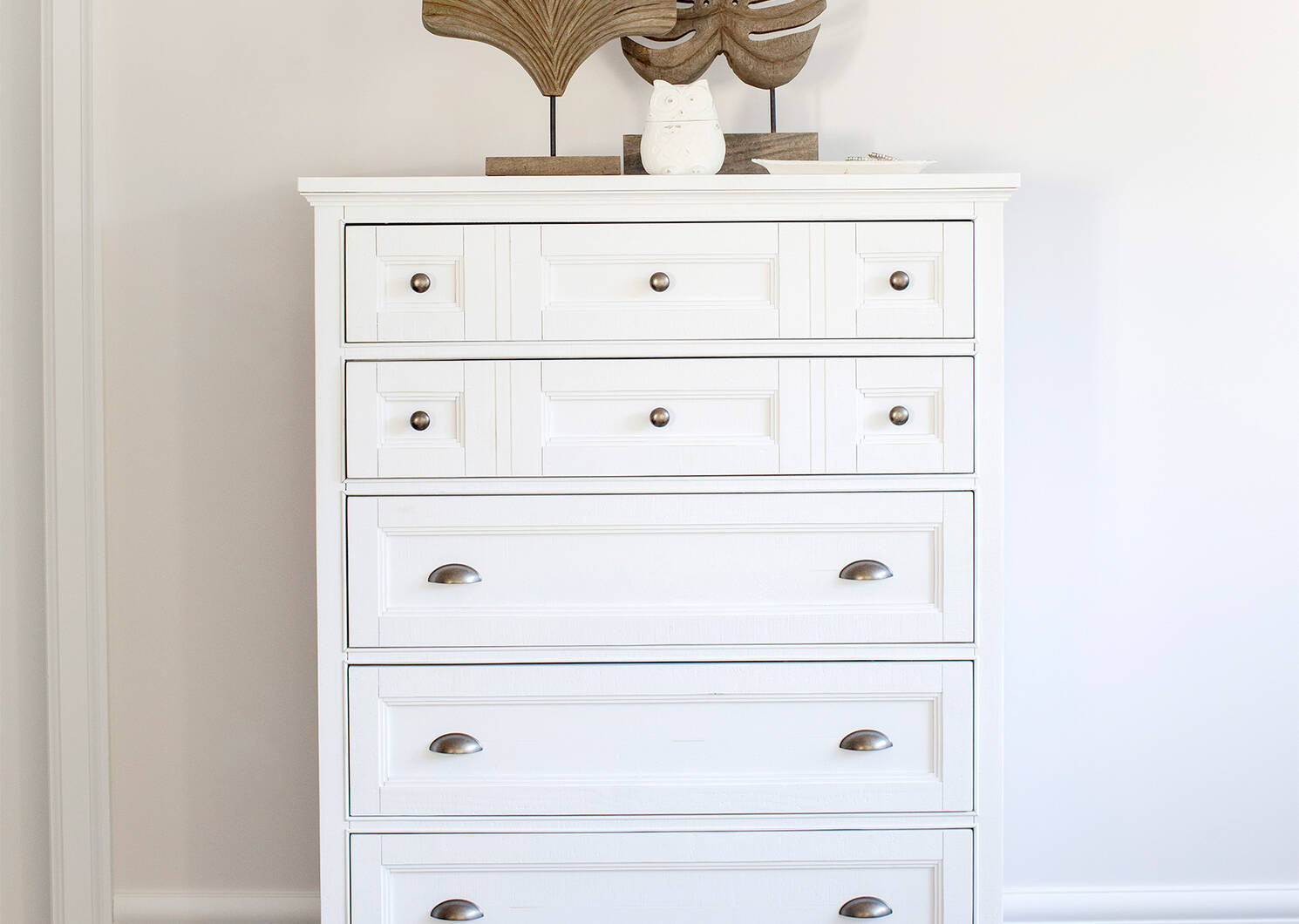 Parker 5 Drawer Chest -Heron White