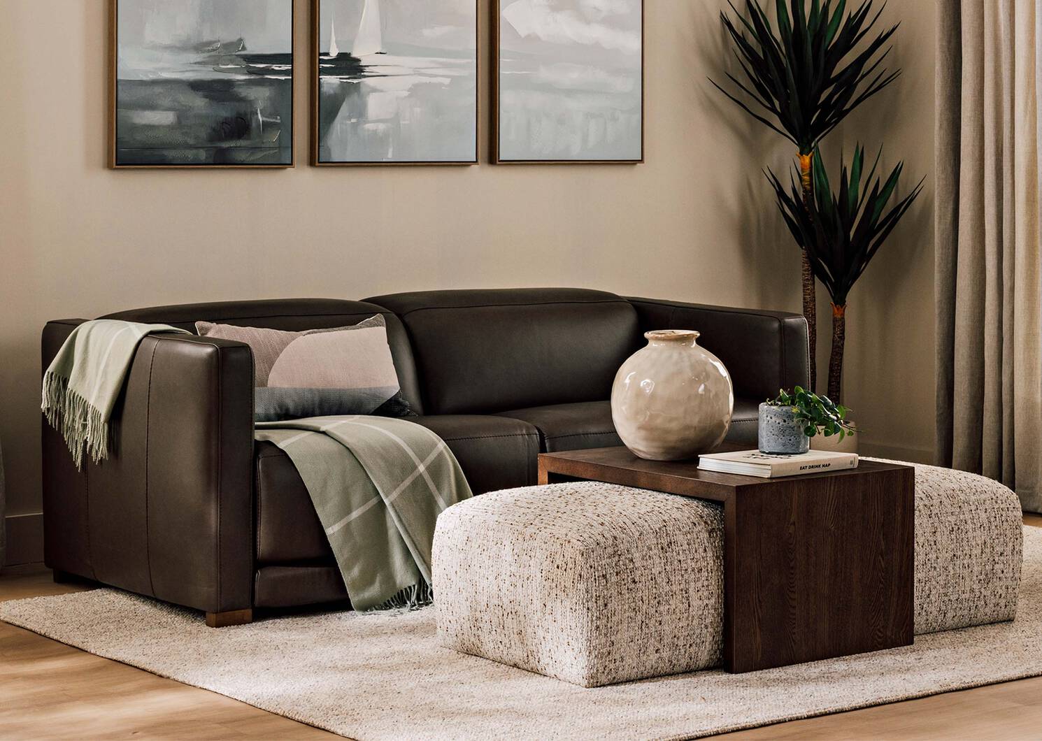 Sabena Striped Throw Seagrass/Ivory