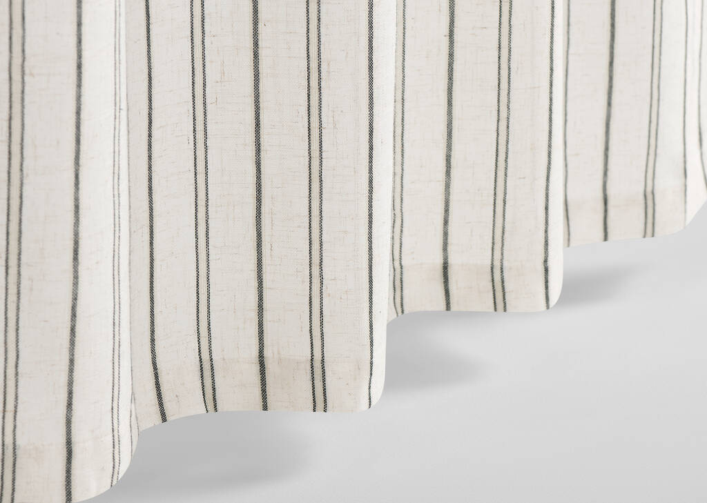 Aelene Striped Curtain 96 Ivory/Blk