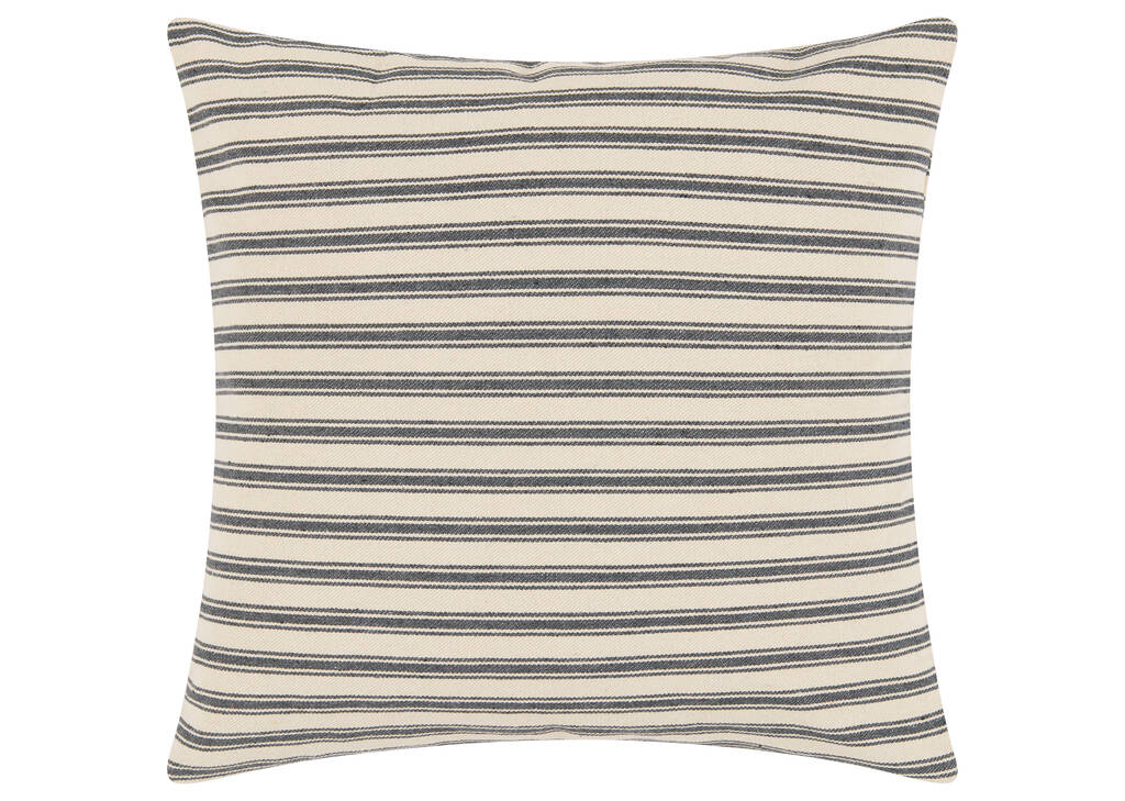 Coussin rayé Wheaton 20x20 naturel/gris