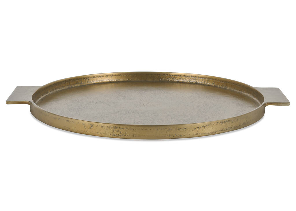 Plateau rond Corbyn laiton antique