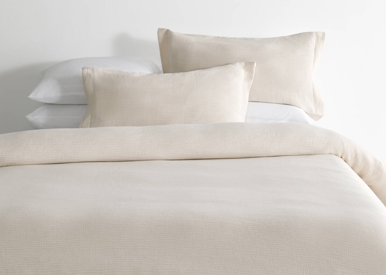 Arlon Cotton Duvet Set Queen Sand/Ivo