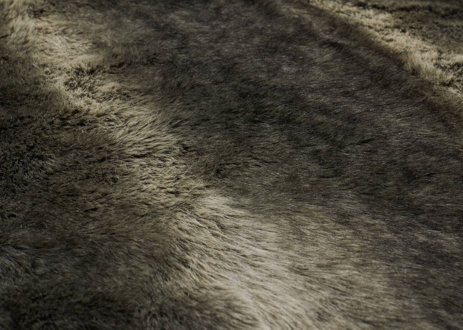 Fauna Faux Fur Throw Grey Wolf