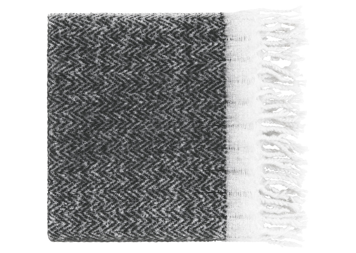 Dante Herringbone Throw Black/Ivory