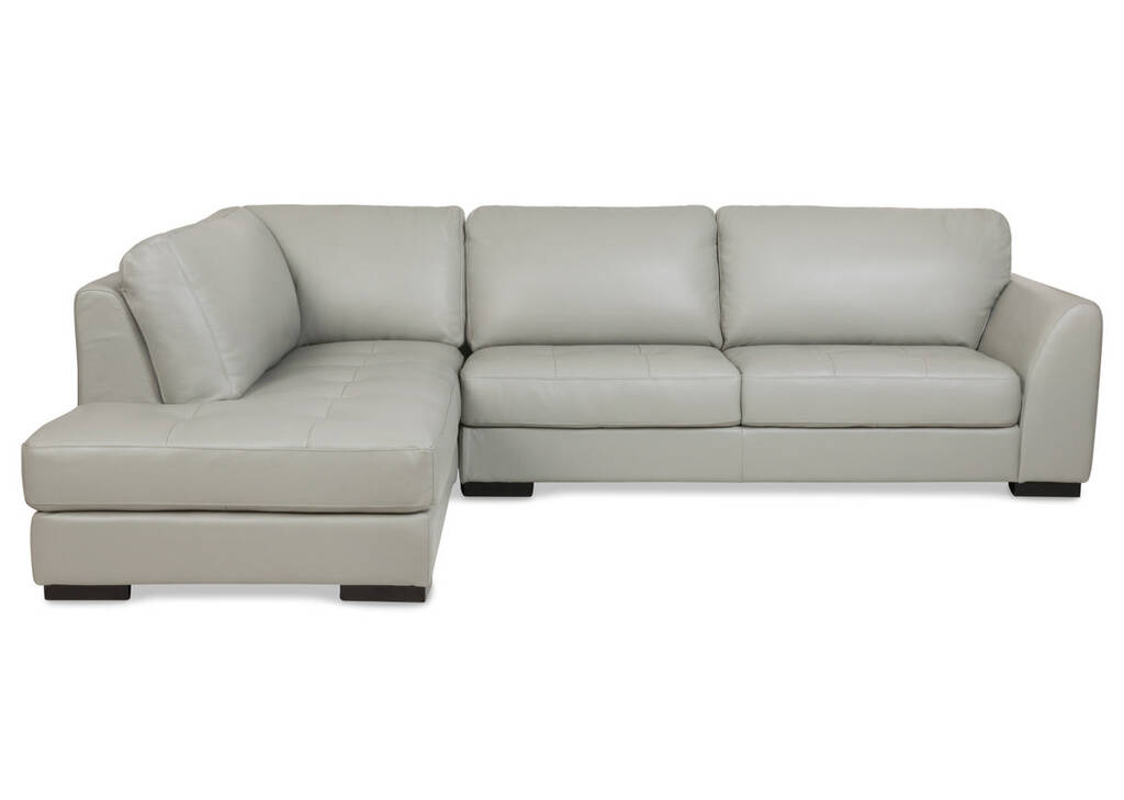 Boone Leather Sofa Chaise -Dove