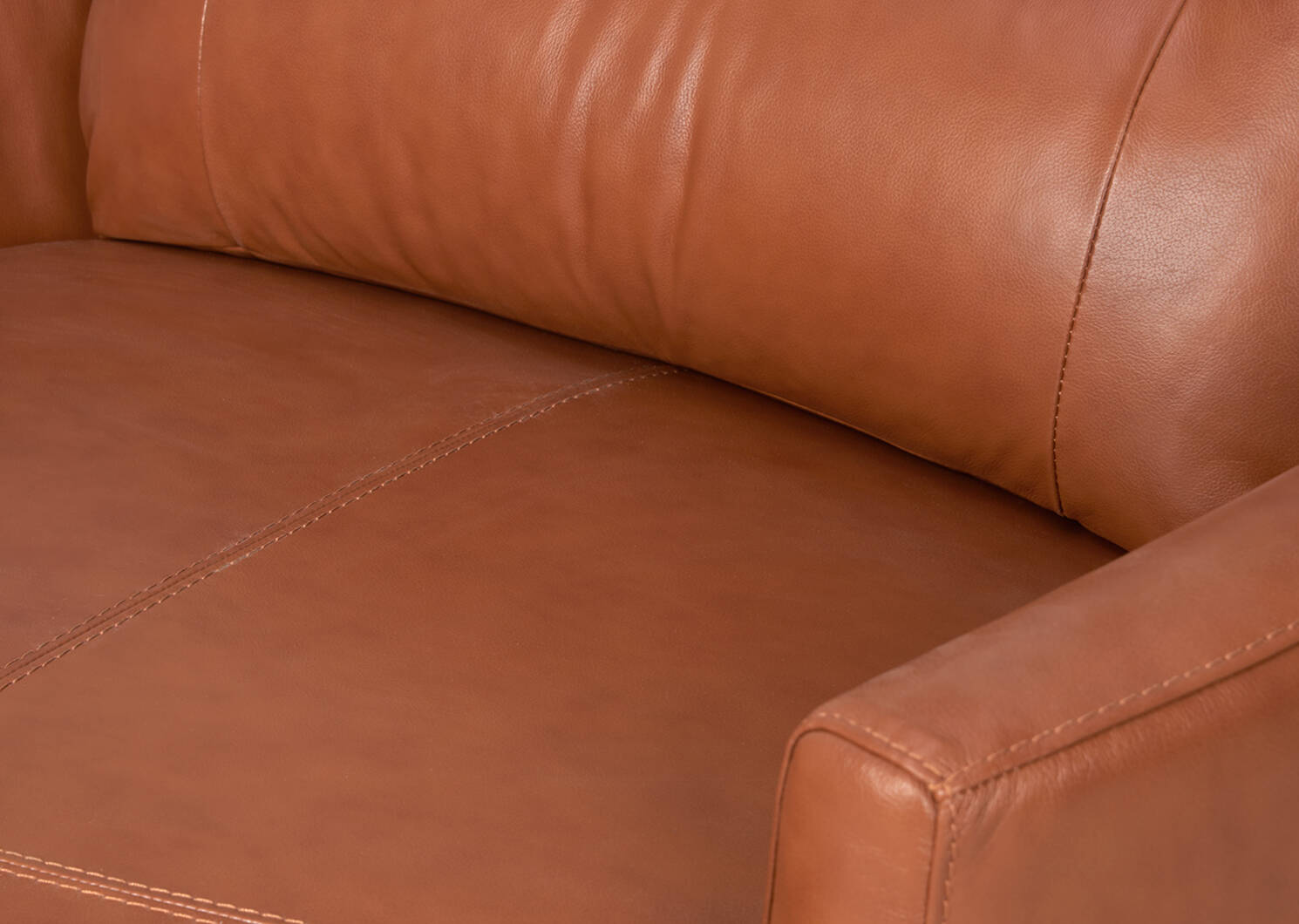 Andros Leather Chair w/ Ottoman -Tan