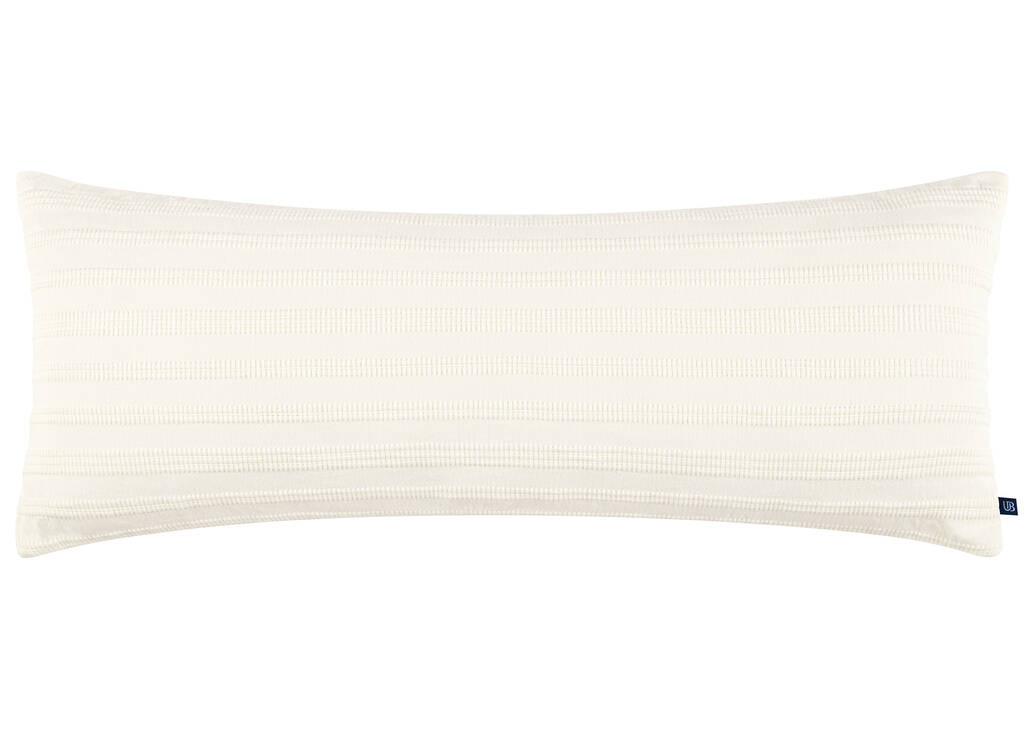 Aida Embroidered Pillow 14x36 Ivory