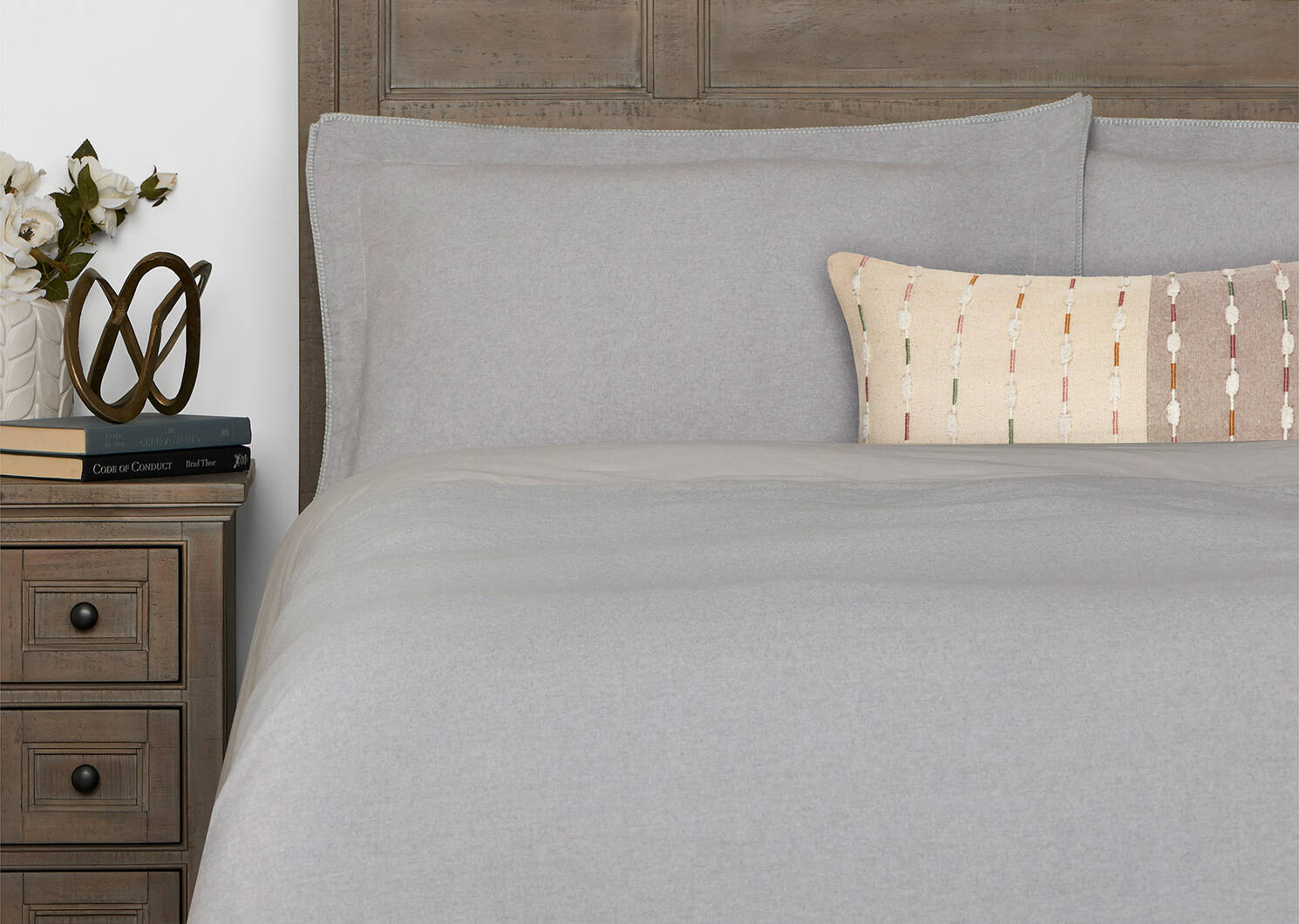 Palmas Duvet Set King Light Grey