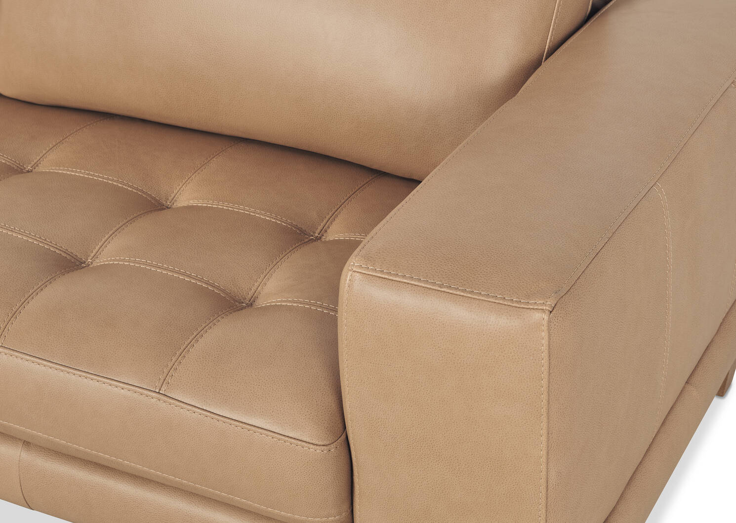 Carson Leather Sofa -Zen Stone
