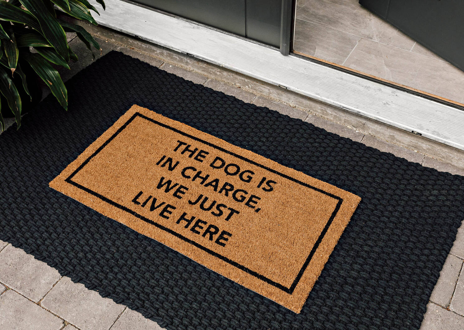 Dog in Charge Doormat Natural