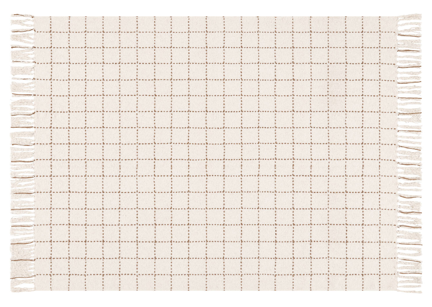 Hendricks Cotton Check Throw Nat/Caramel