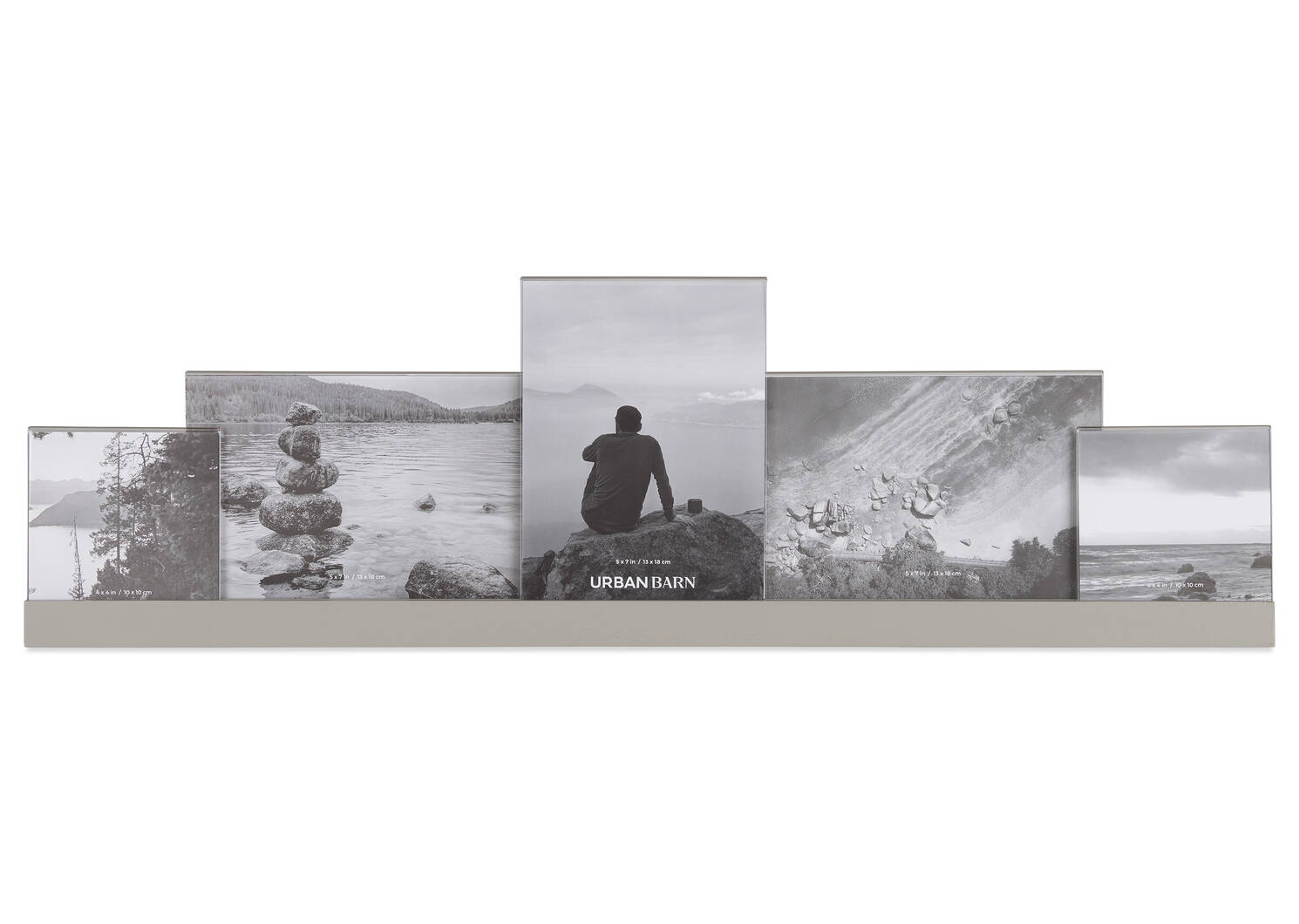 Nye Collage Frame 2-4x4, 3-5x7 Grey