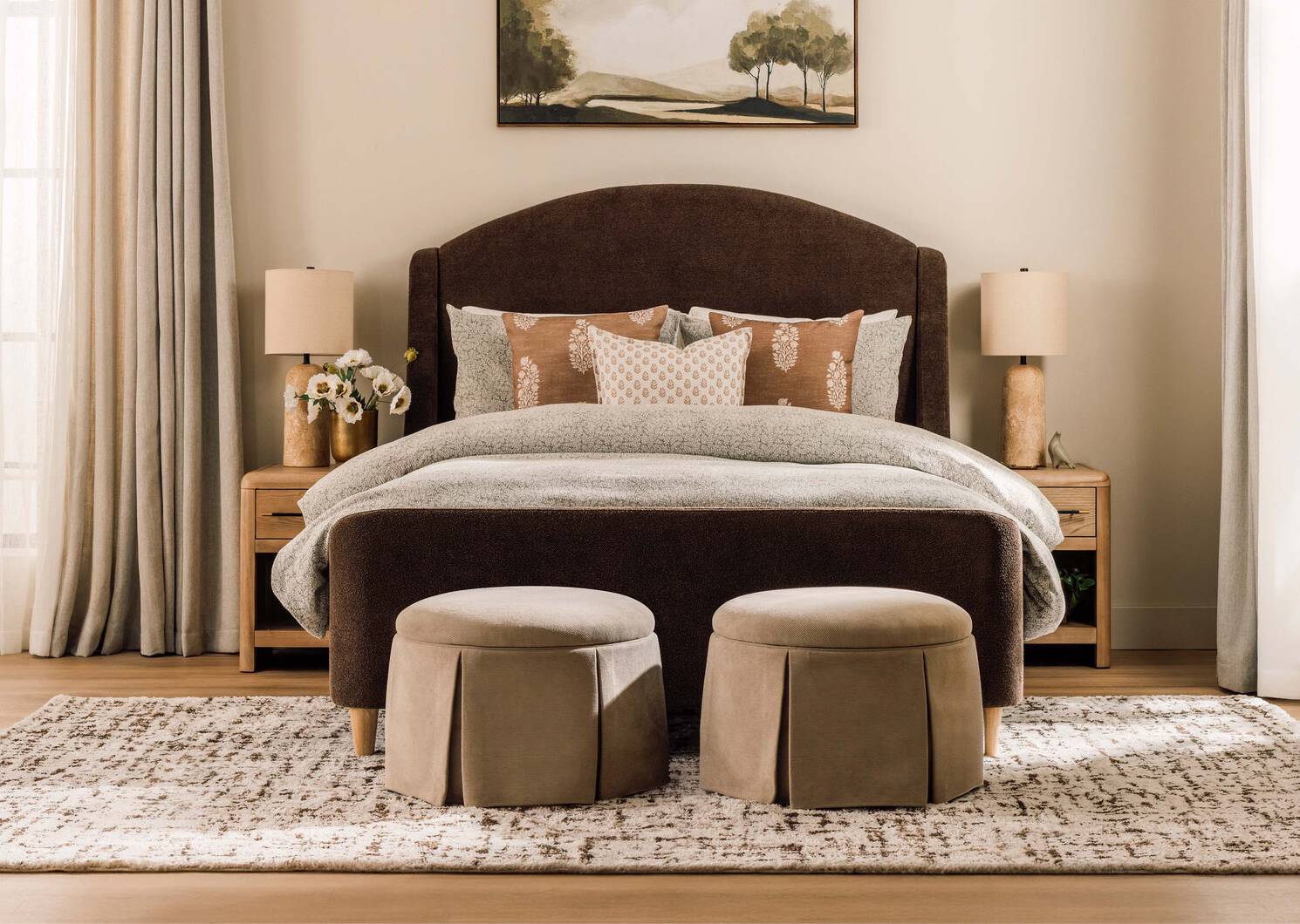 Tapis Hansel 94x133 ivoire/brun