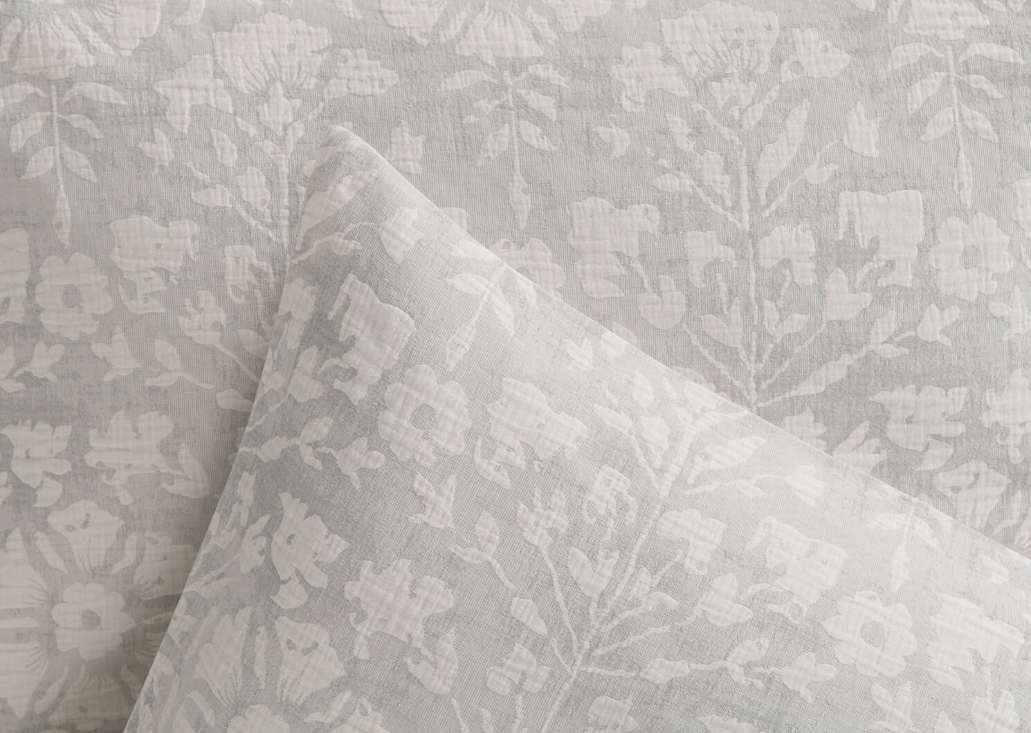 Mia Cotton Duvet Set King Lt. Grey/Ivory