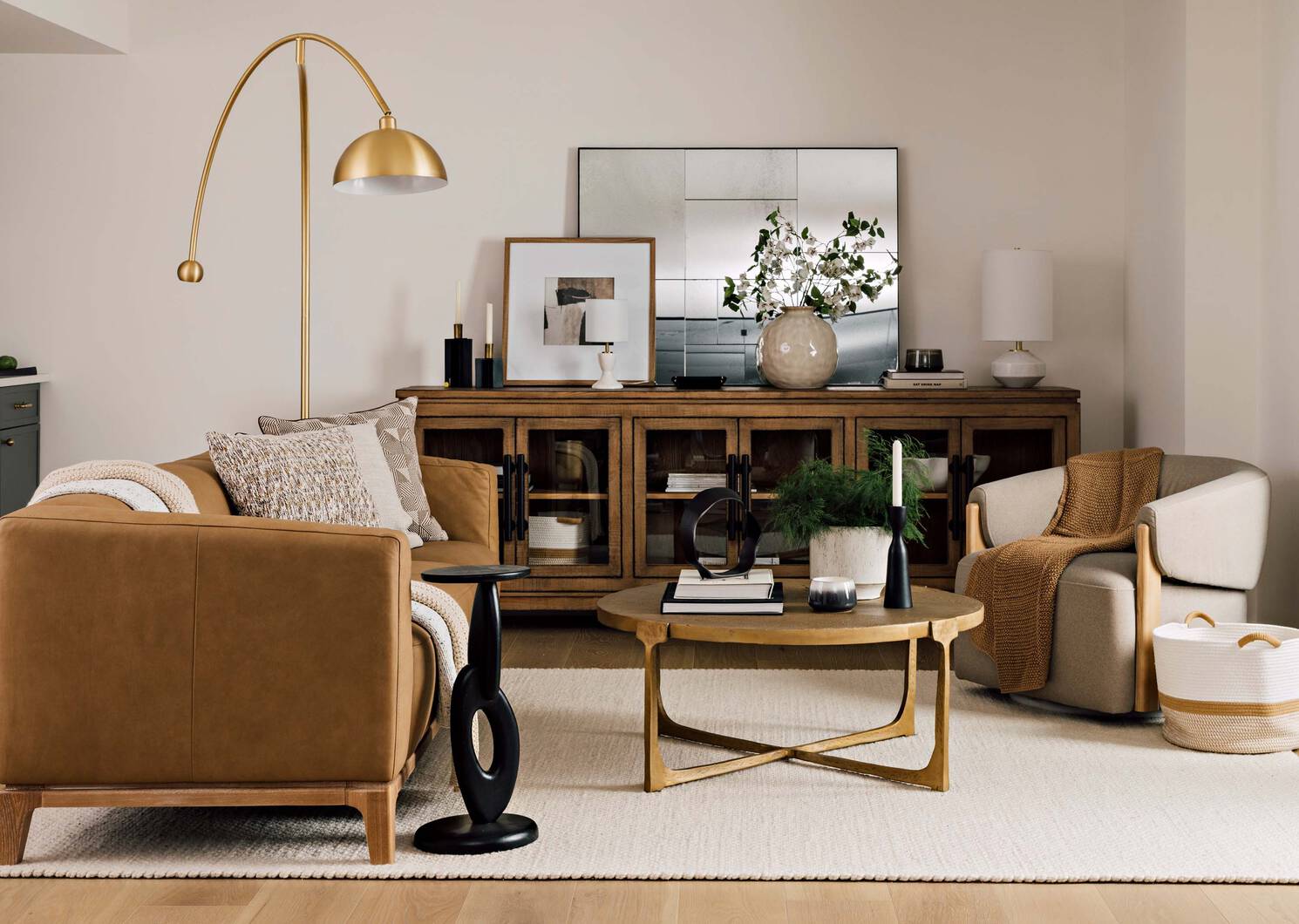Muse Arc Floor Lamp Brass
