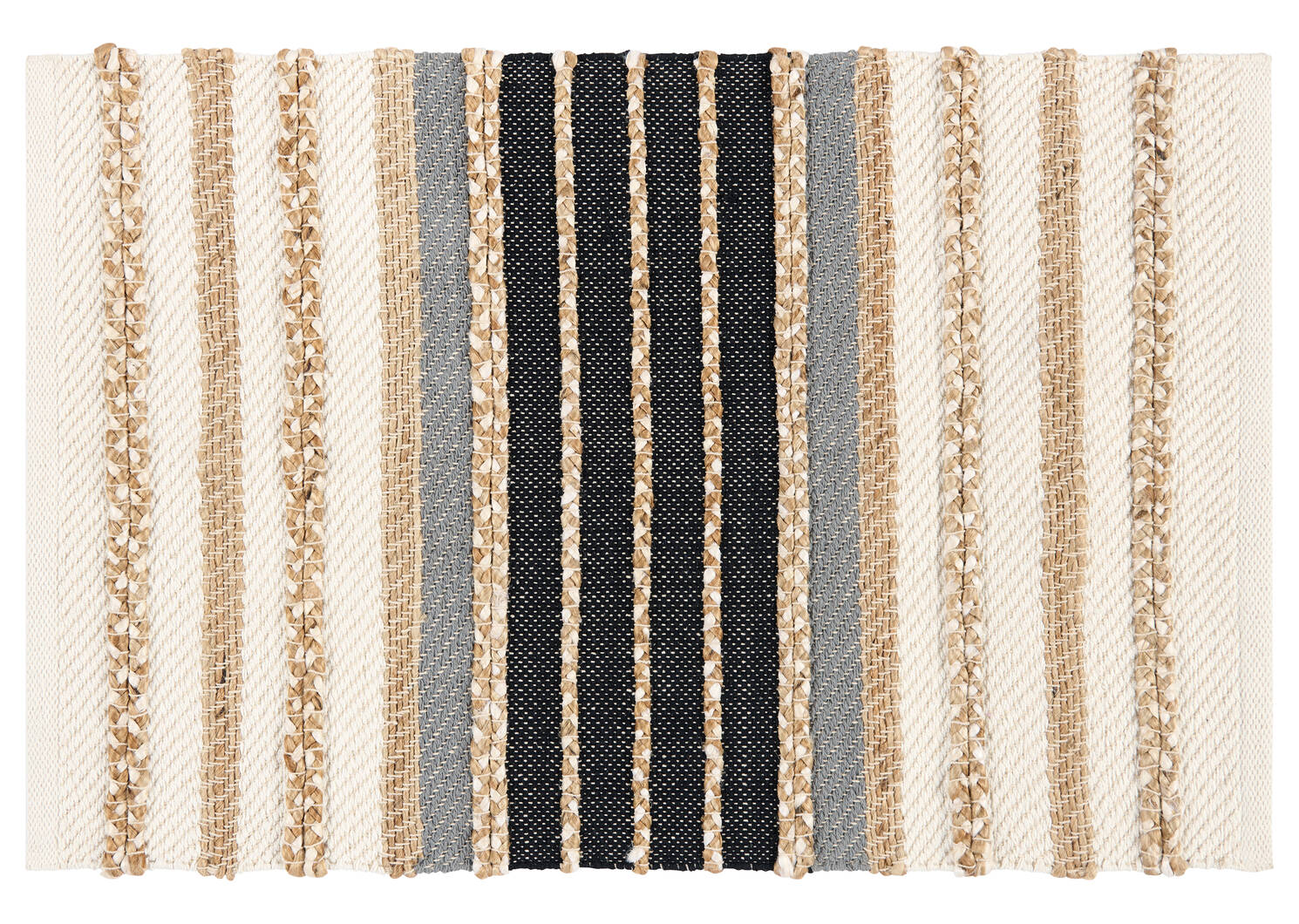 Saskia Accent Rug 24x36 Nat/Ivory/Blk