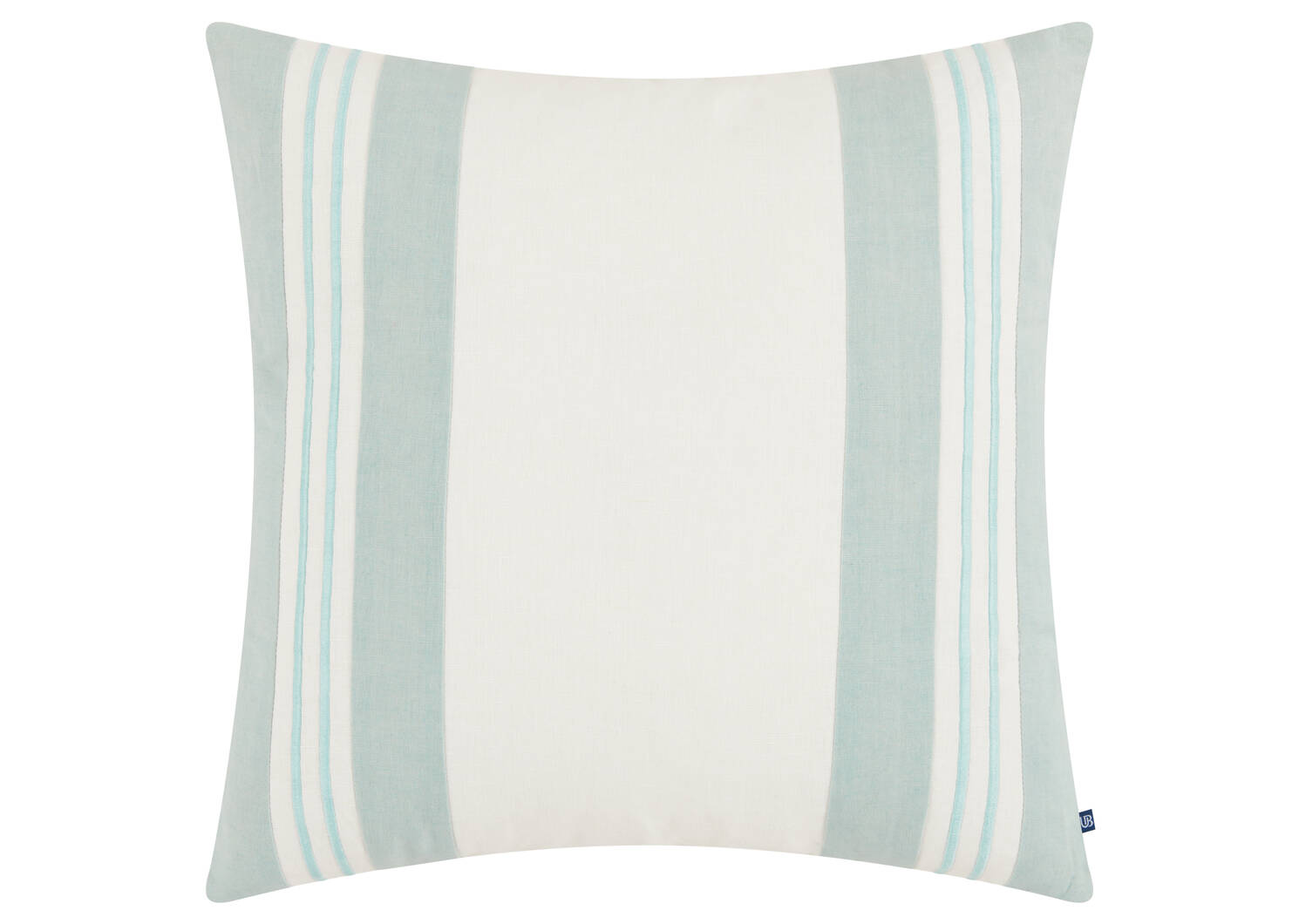 Coussin ray&eacute; Marden 20x20 ivoire/aqua