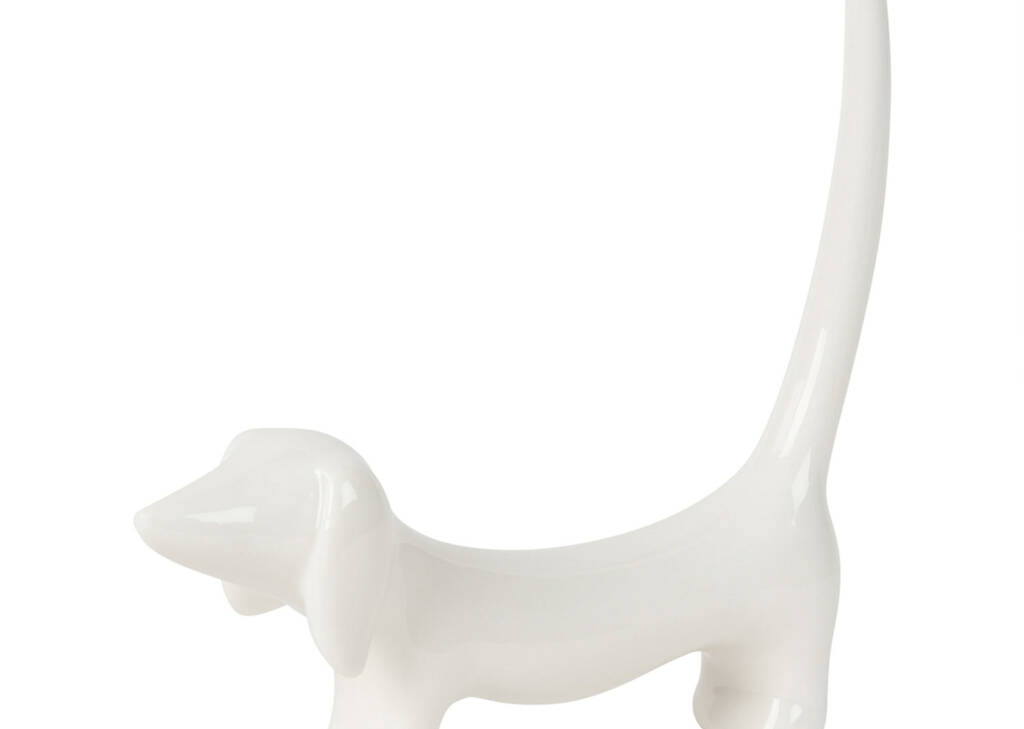 Dachshund Ring Holder White