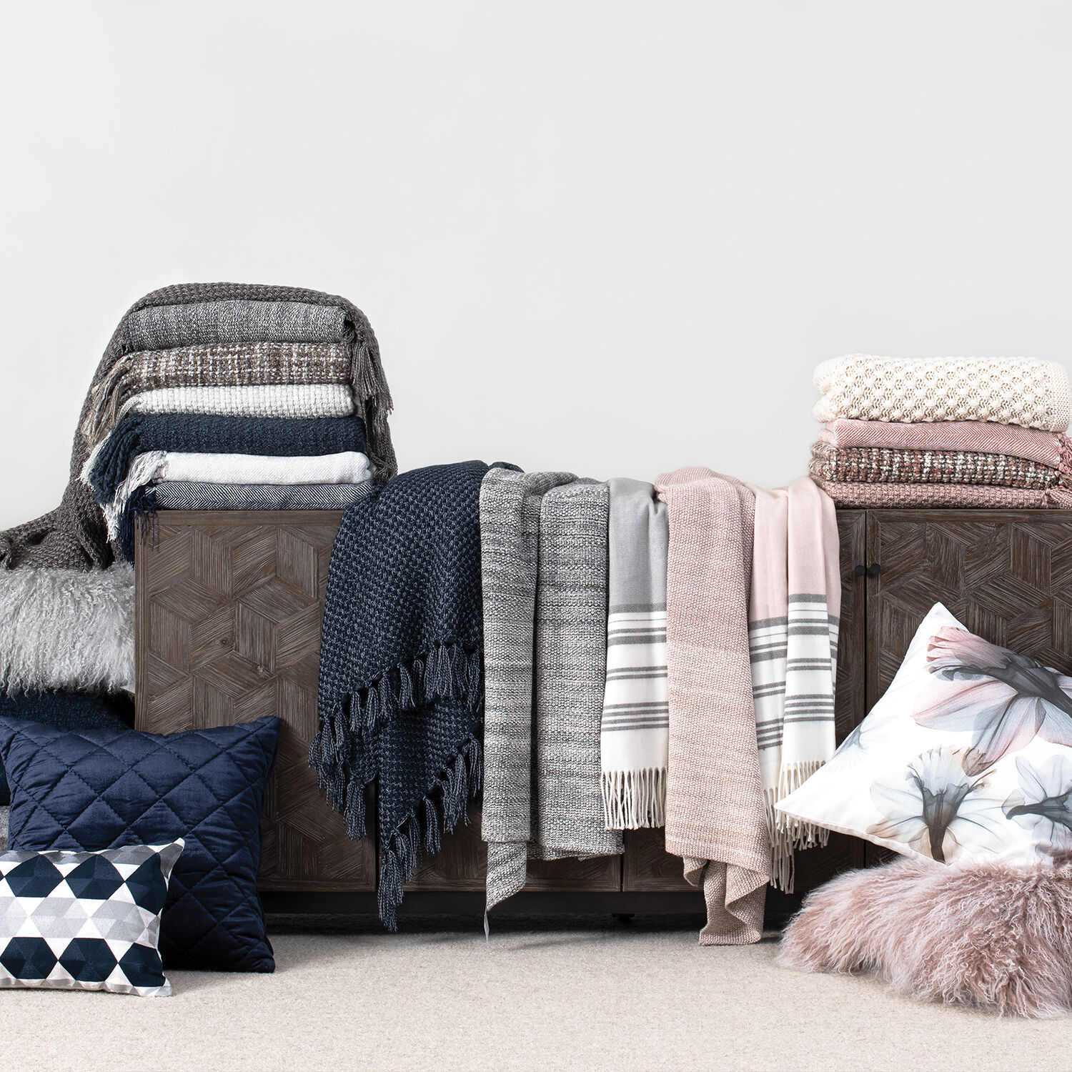 Hammond Cotton Throw Natural Grey