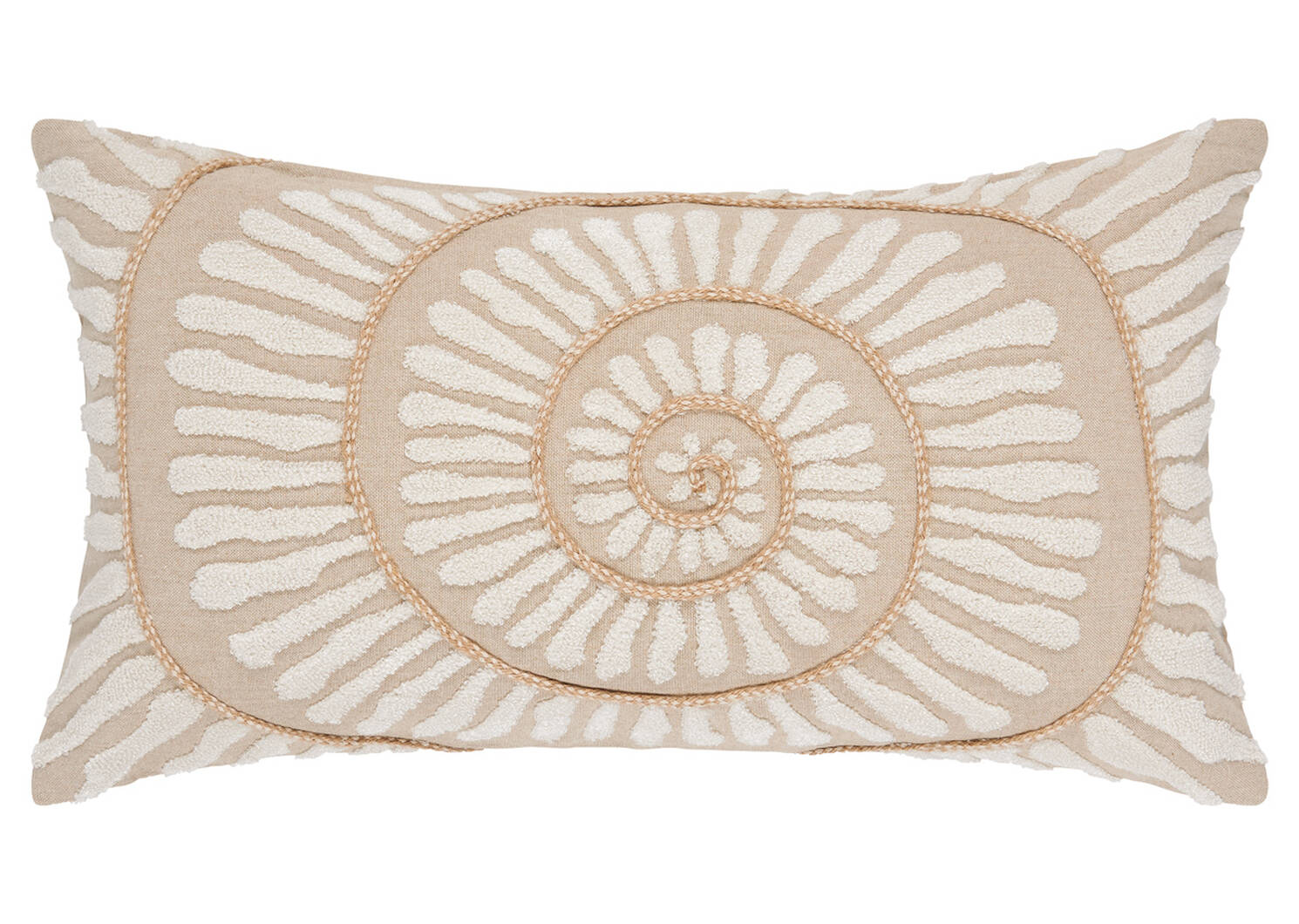 Coussin Sand Dollar 12x22 blanc/naturel