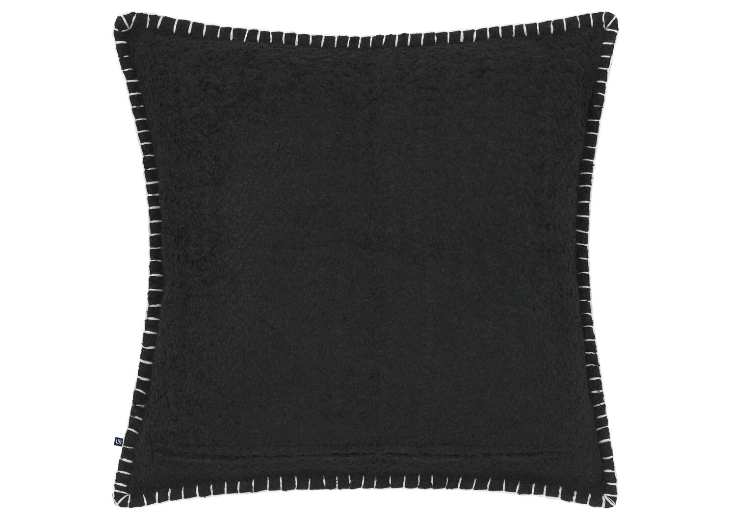 Finn Boucle Pillow 20x20 Black/Ivory
