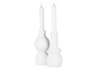 Ezio Candle Holder Wide White