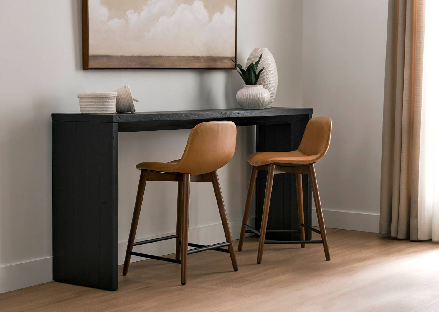 Decklyn Lthr Counter Stool -Olson Camel