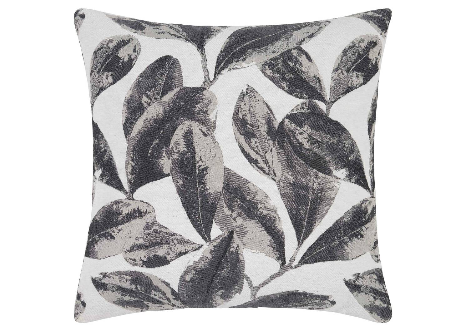 Coussin feuille Myriad 20x20 noir/gr/iv