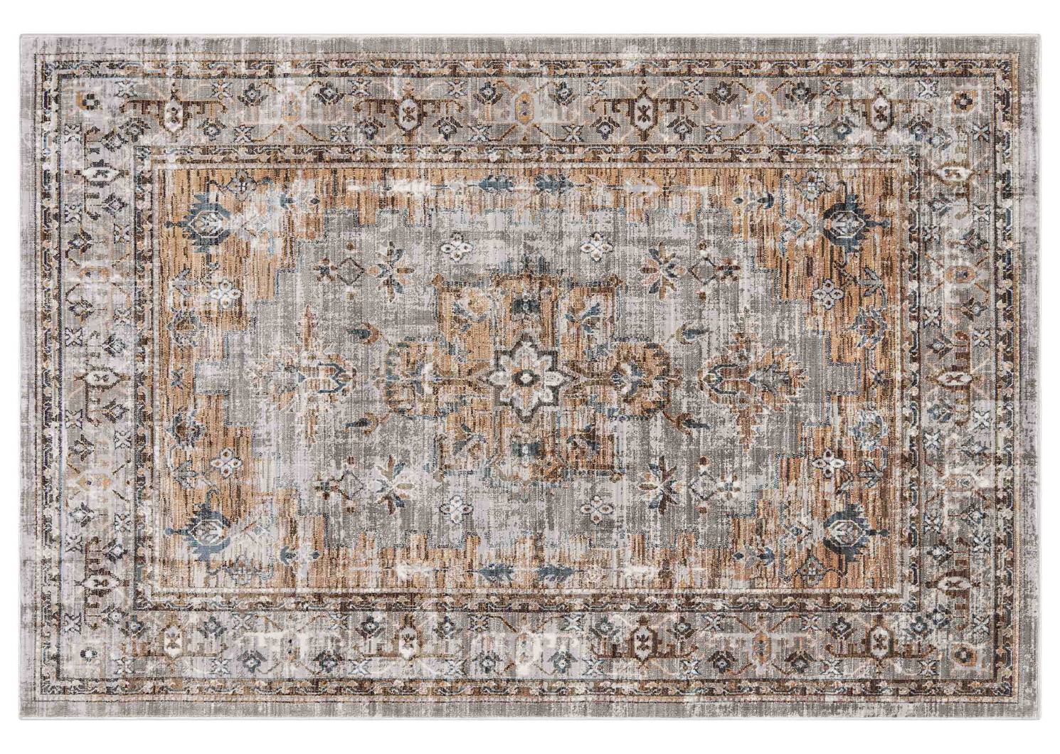 Tapis Yasmin 106x144 terre brûlée/bleu