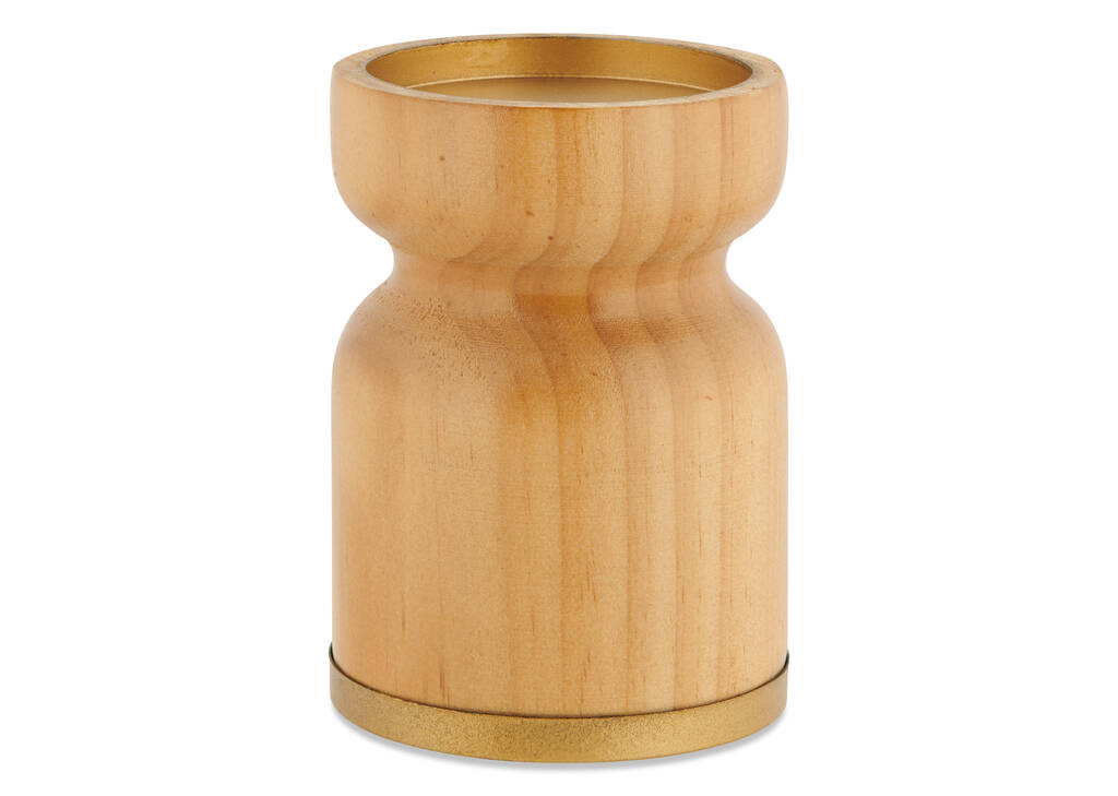 Oona Wood Candle Holder Short