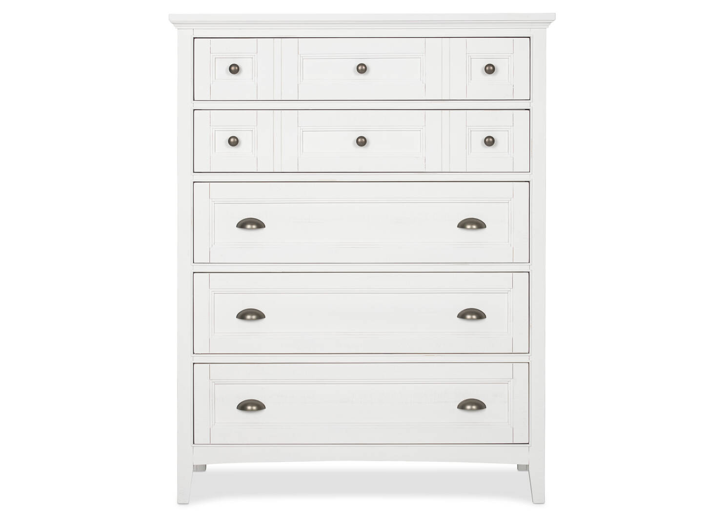 Parker 5 Drawer Chest -Heron White