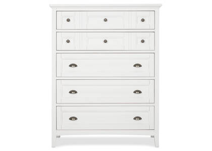 Parker 5 Drawer Chest -Heron White