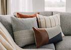 Avena Striped Pillow 20x20 Ivory/Caramel