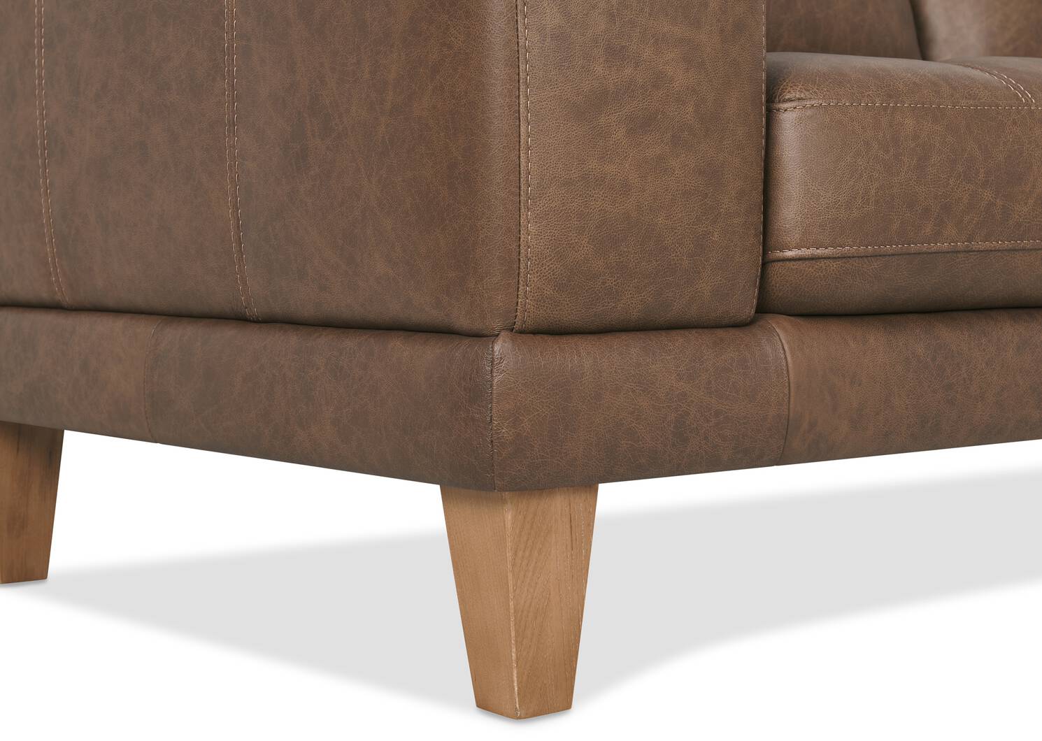 Carson Leather Sofa Chaise RCF -Wes Rum