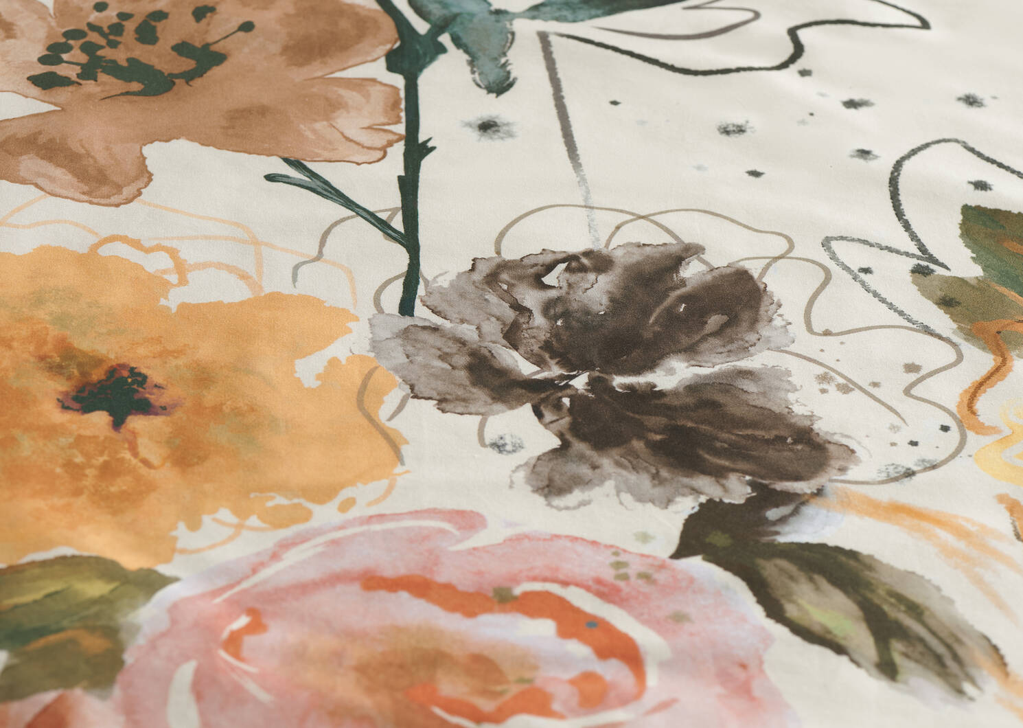 Bonn Cotton Floral Duvet Set King Iv/Mu