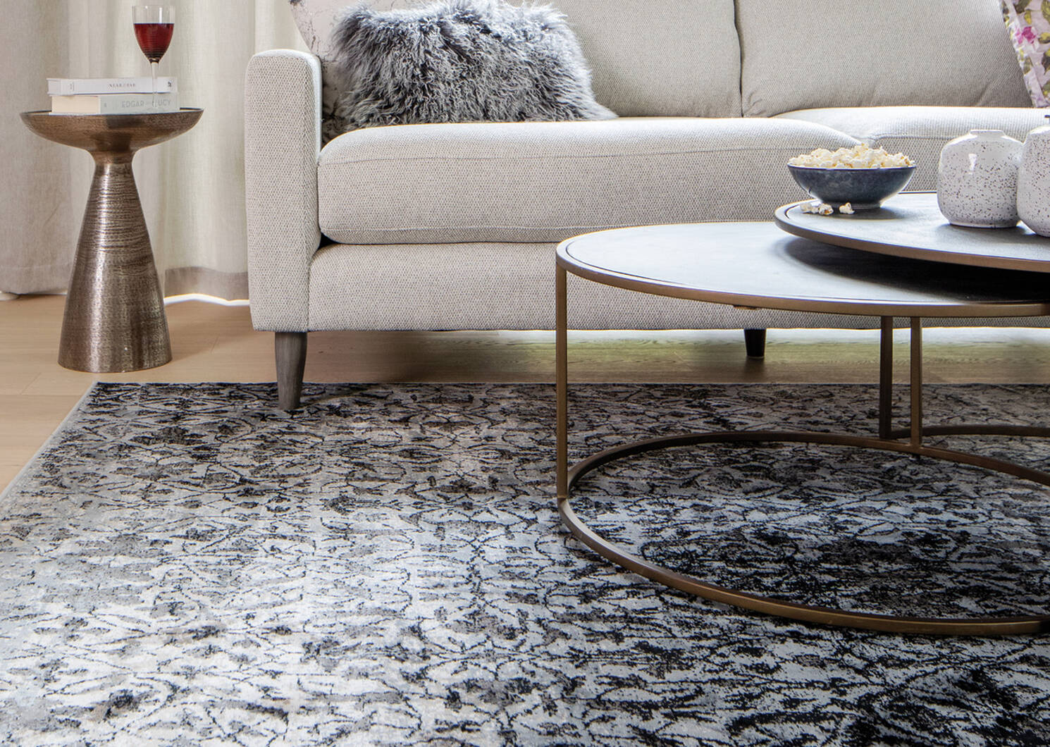 Rousseau Rug 79x118 Grey/Black