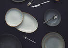 Crofton Glazed 16pc Dish Set Dark Gre