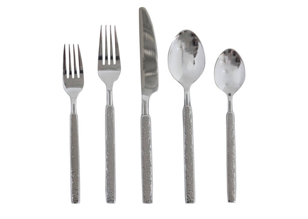 Couvert Hammered 5 pièces argenté