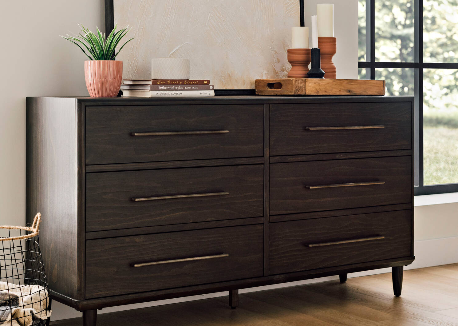 Luna 6 Drawer Dresser -Stone Cocoa