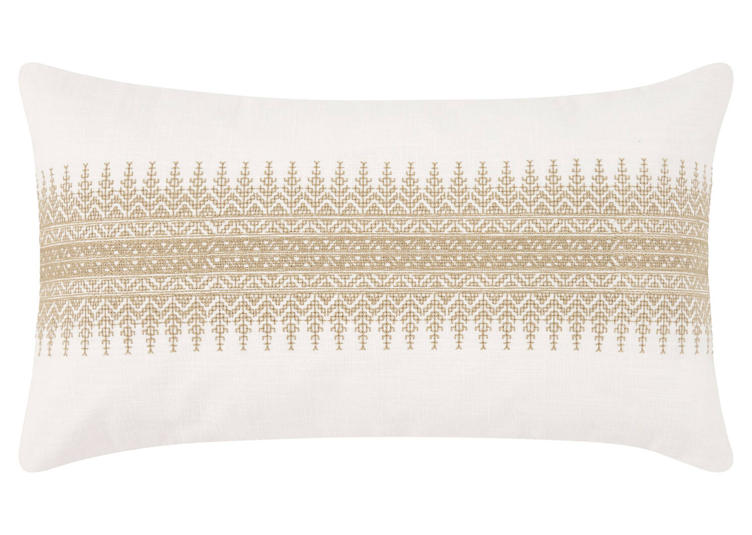 Coussin Elwyn 12x22 ivoire/cendré