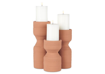 Rife Candle Holders Terracotta