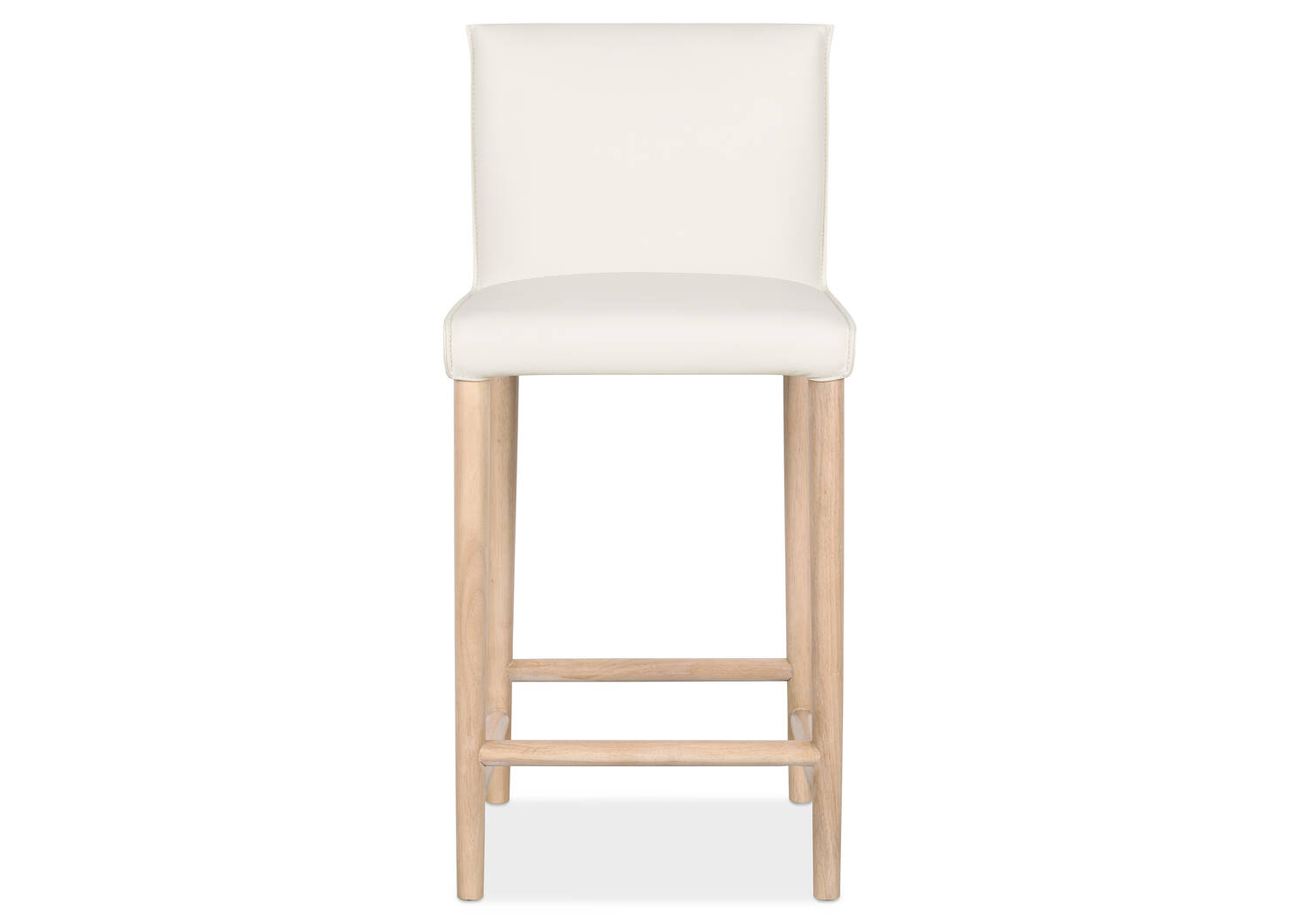 Tabouret en cuir Marciona -Forega blanc