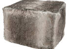 Sansa Faux Fur Pouf Chinchilla