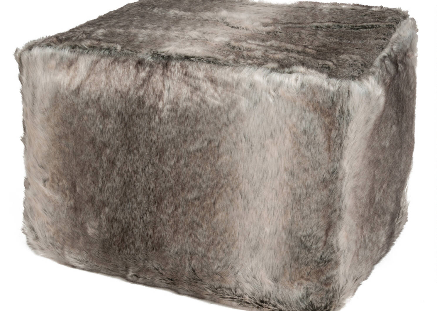 Sansa Faux Fur Pouf Chinchilla