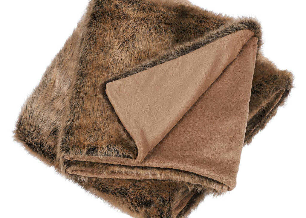 Fauna Faux Fur Throw Sable
